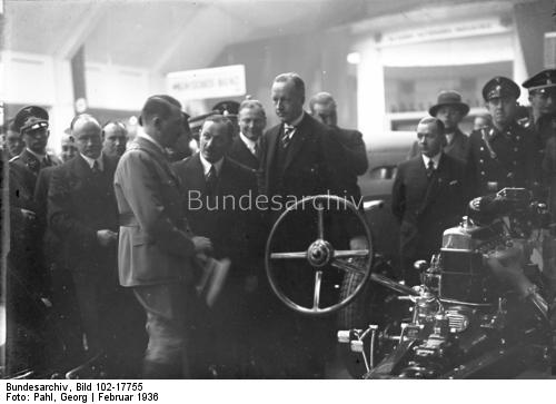Adolf Hitler visiting the international motor show in Berlin